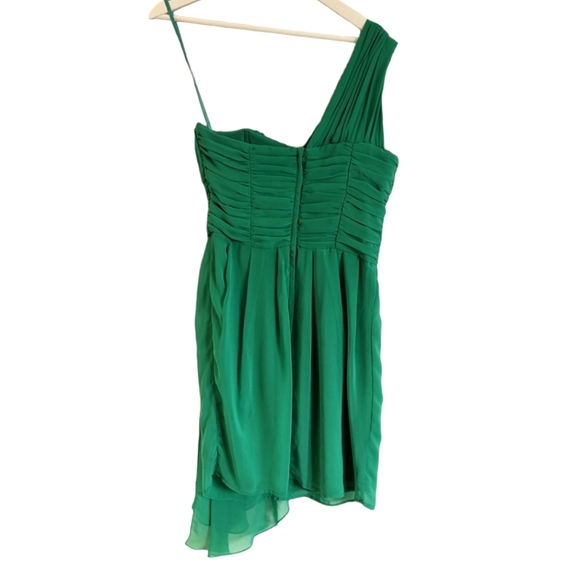 H&M One shoulder Cocktail Party Pleated Draped Green Dress size 8 - Picture 2 of 7